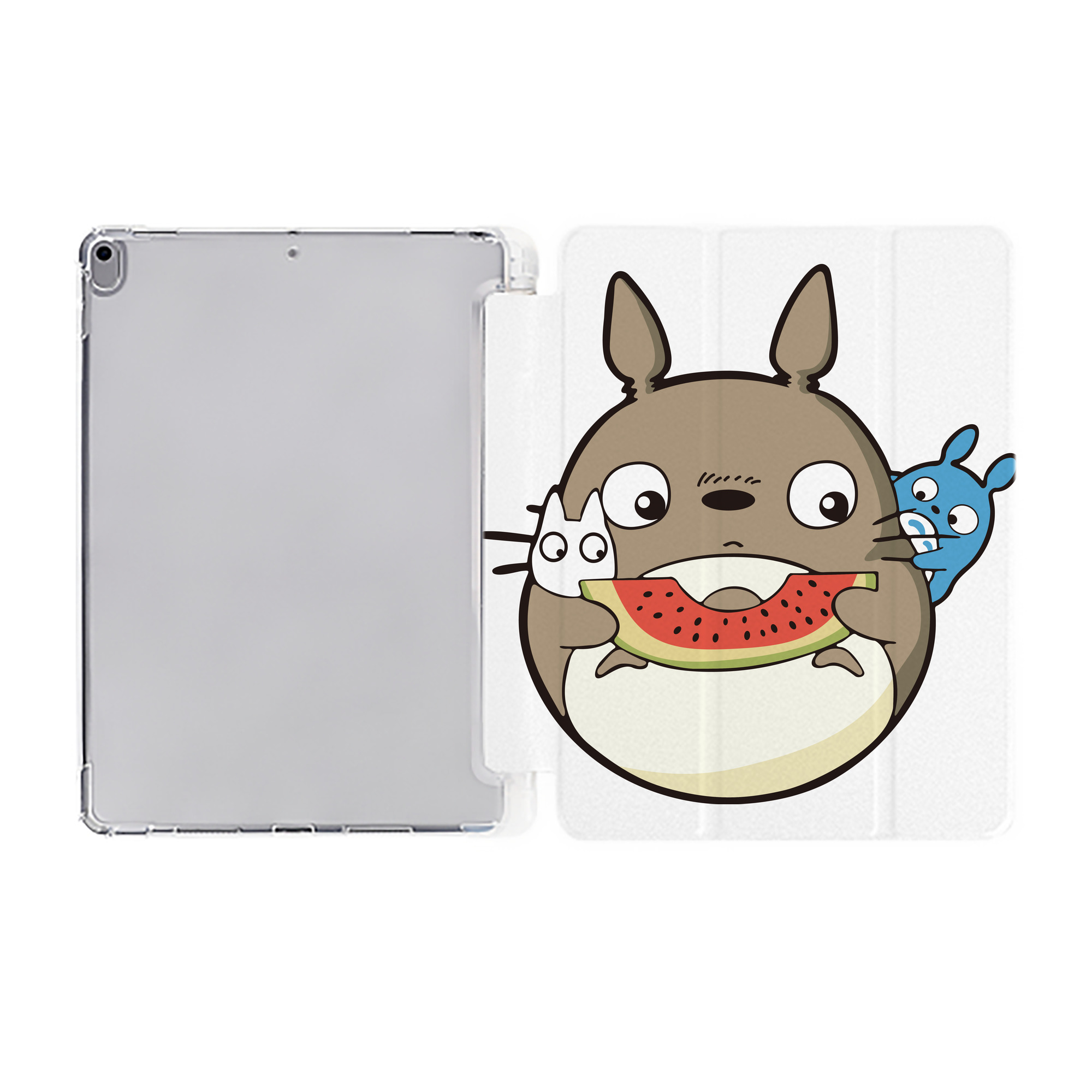 （画像用） となりのトトロ 草壁メイ 草壁サツキ My Neighbor Totoro Satsuki Kusakabe Mei Kusakabe IPad ケース ペン収納付き 三つ折りスタンド PUレザー×シリコン 対応機種9.5/10.5/10.9インチ